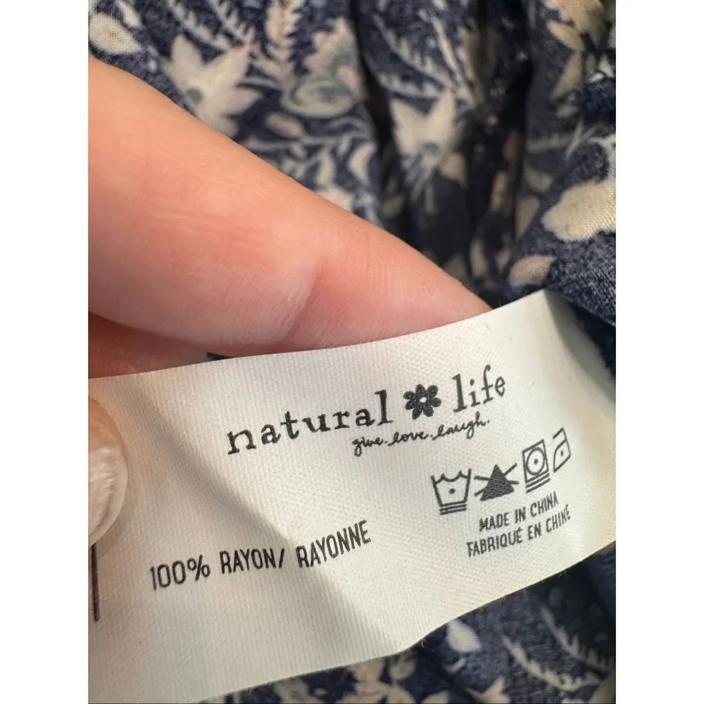 Natural Life Coastal Cowgirl Floral Boho Babydoll Mini Dress Fairycore XS/S NWOT